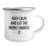 Funny Model Gifts for Birthday, Keep Calm And Let The Model Handle It Funny Camping Mug Gifts from Friends for Model - Image 2